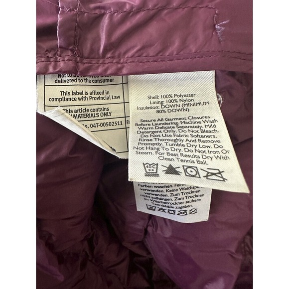 Eddie Bauer Lightweight Down Parka Hooded Puffer Jacket Purple Coat EB650 Small - Picture 8 of 16